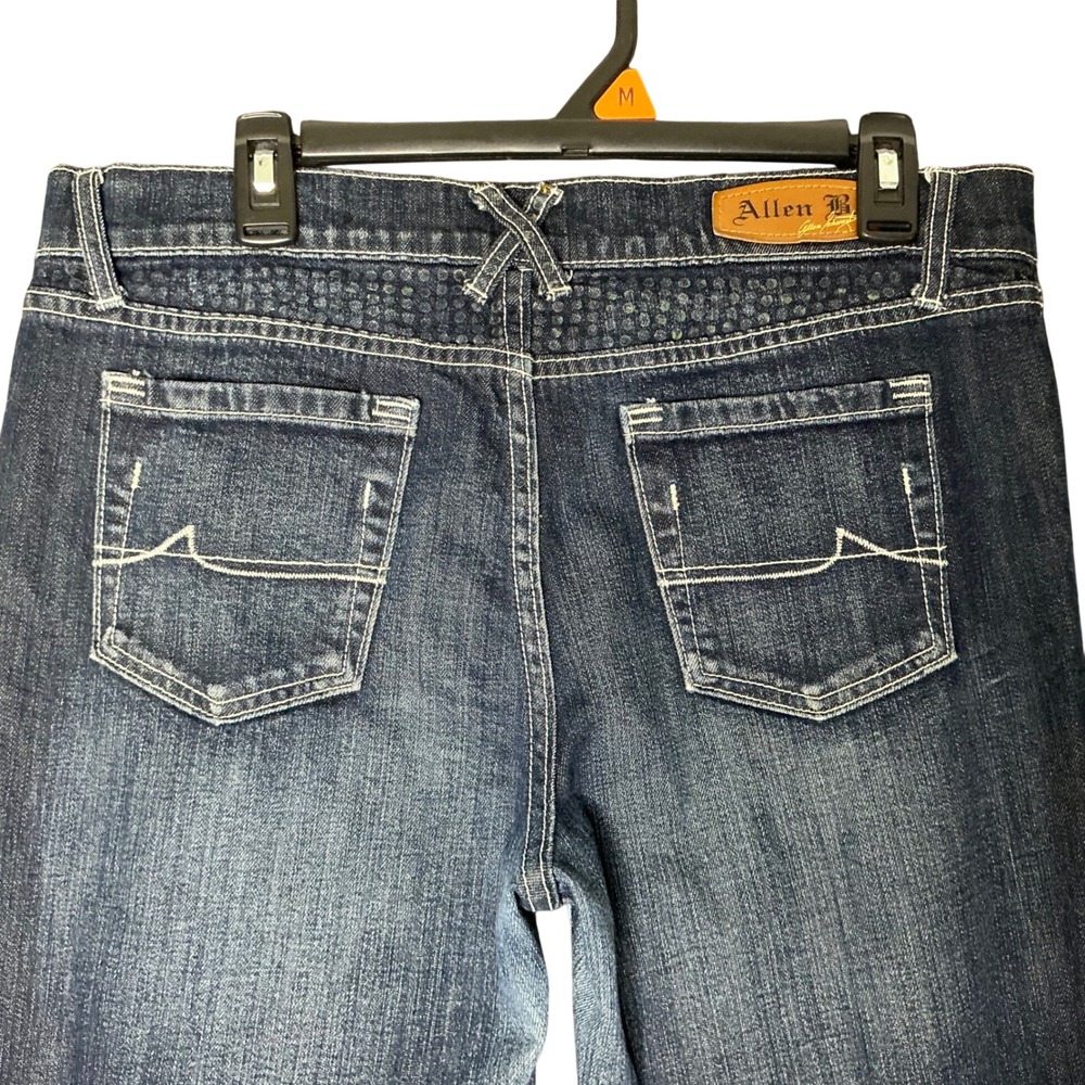 Allen B. by Allen Schwartz Women Dark Wash Whiskered Bootcut Y2K Jeans Size 12 - Picture 4 of 12